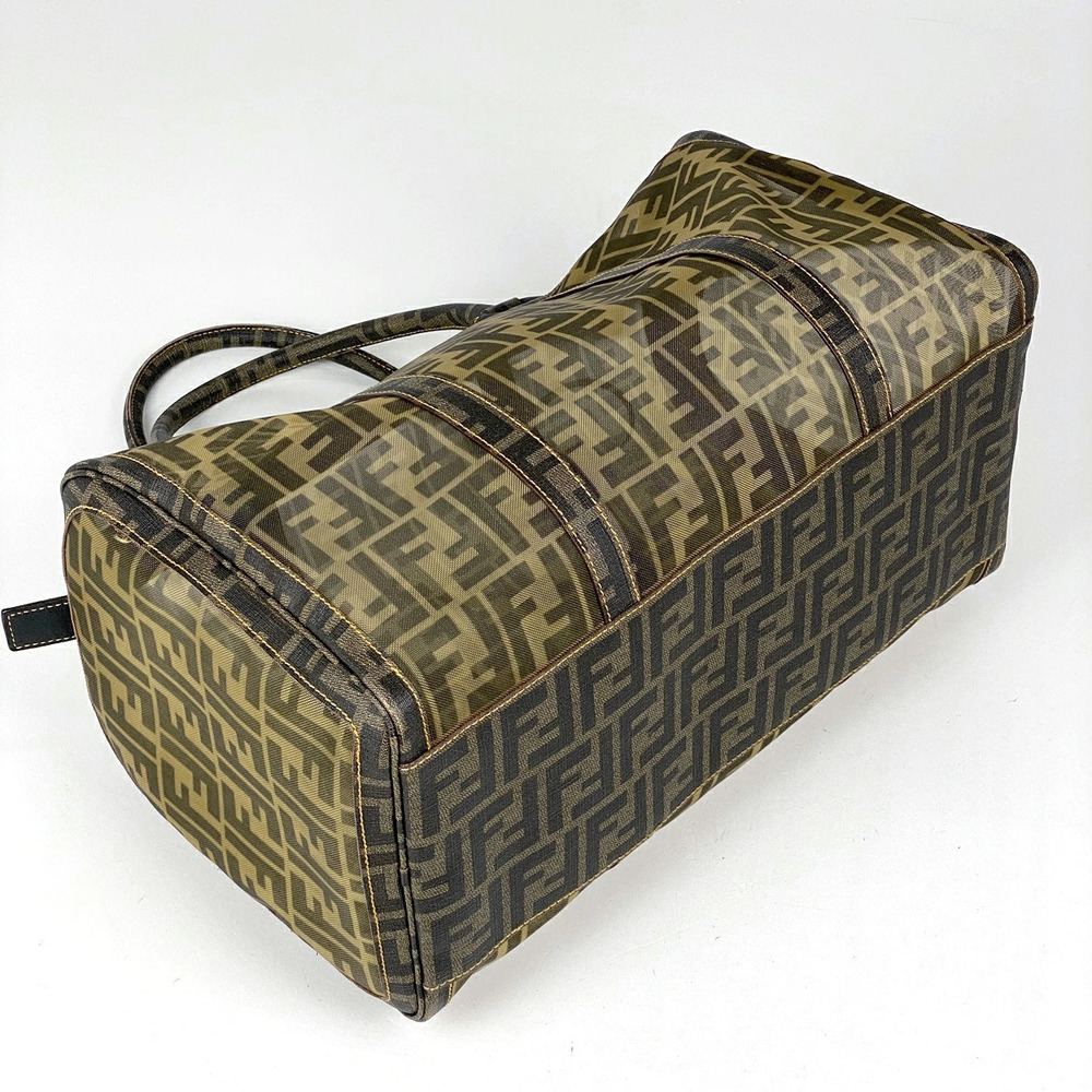 Fendi over mesh all handbag Boston canvas brown Zucca